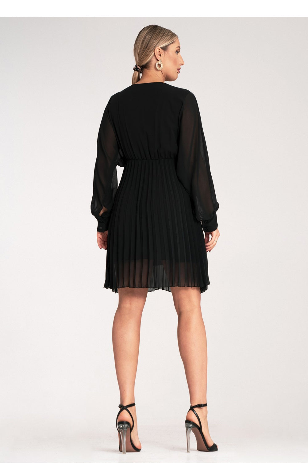 Figl Black Mini Chiffon Cocktail Dress - view 3