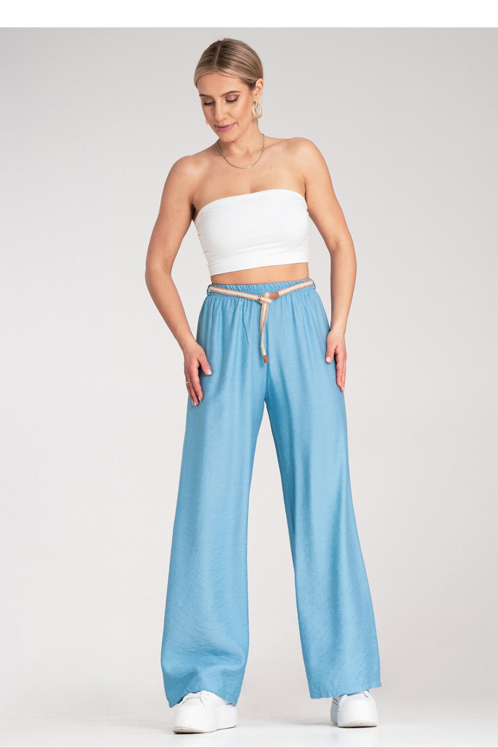 Figl Blue Viscose Trousers - view 4