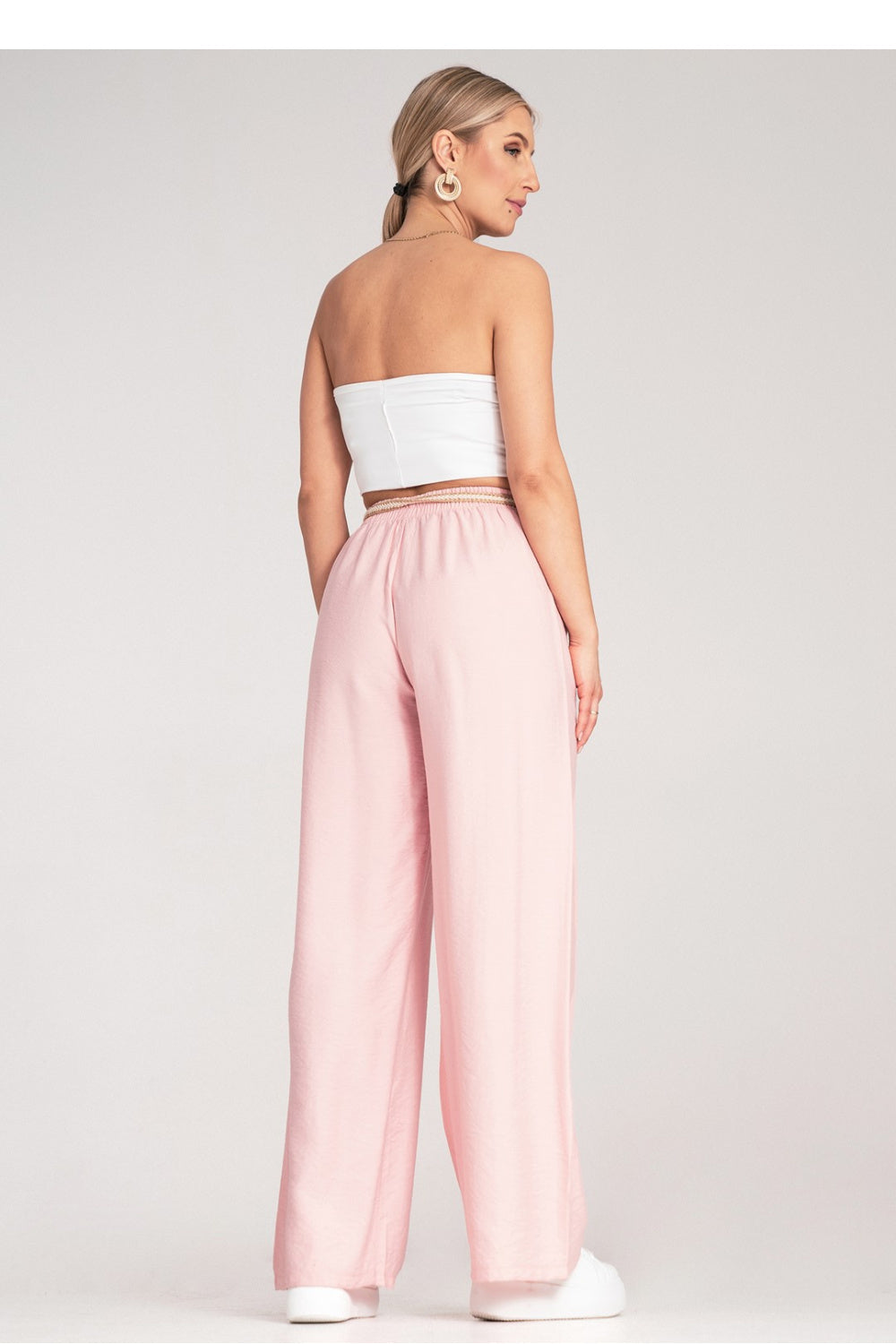 Figl Pink Viscose Trousers - view 3