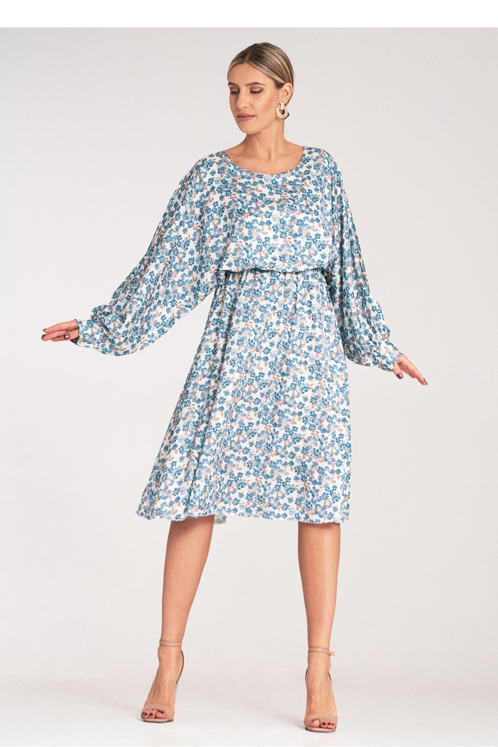 Figl Blue Midi Satin Dress