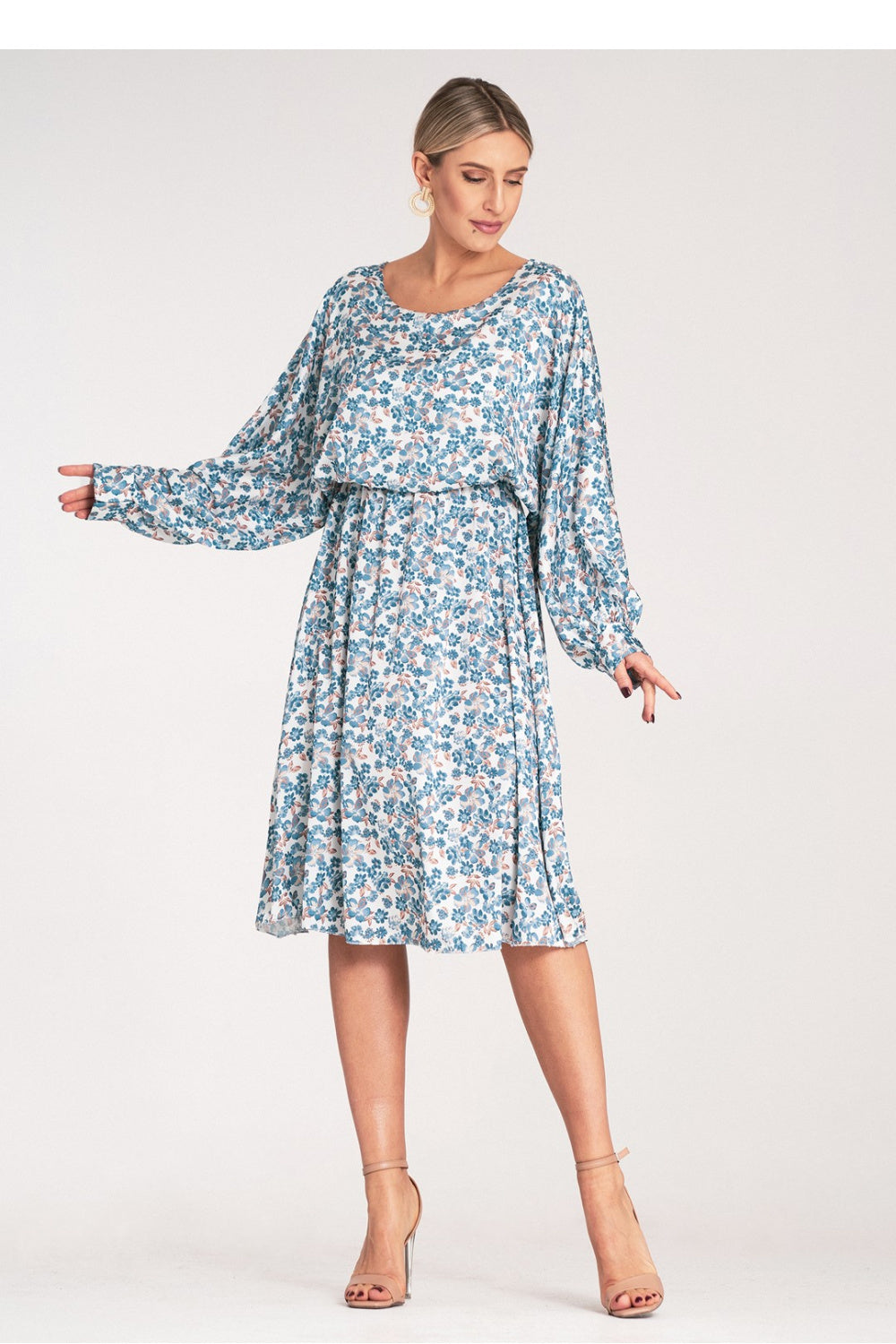 Figl Blue Midi Satin Dress - view 2