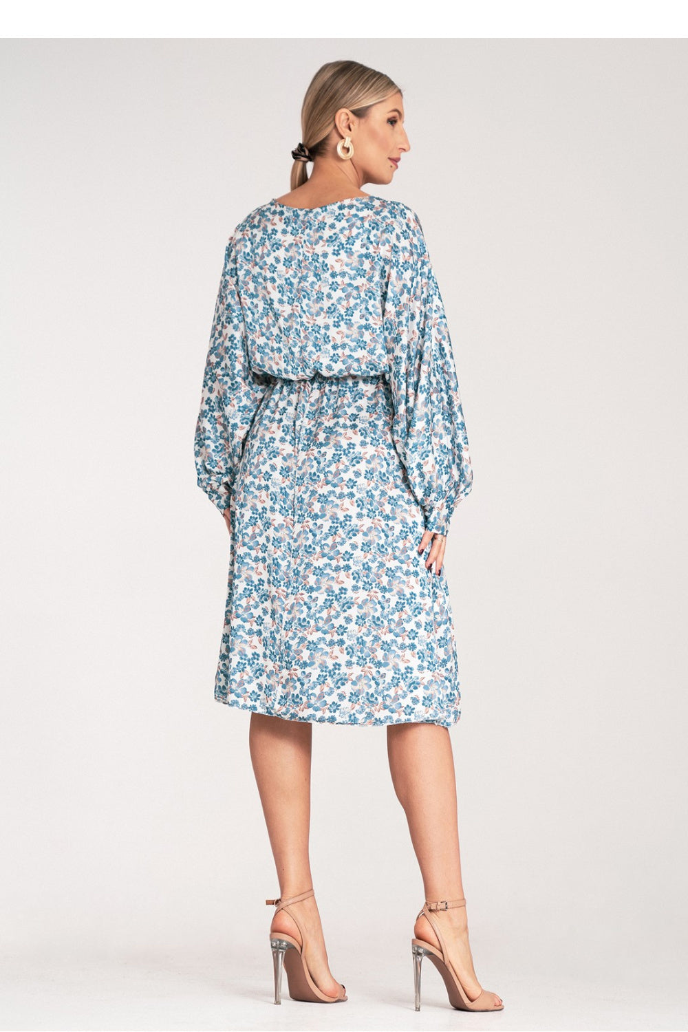 Figl Blue Midi Satin Dress - view 3