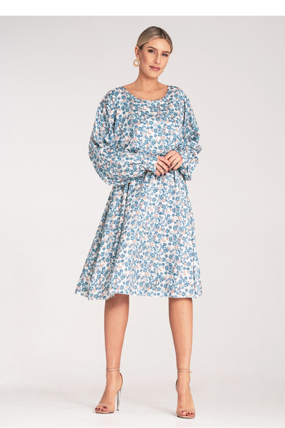 Figl Blue Midi Satin Dress - view 4