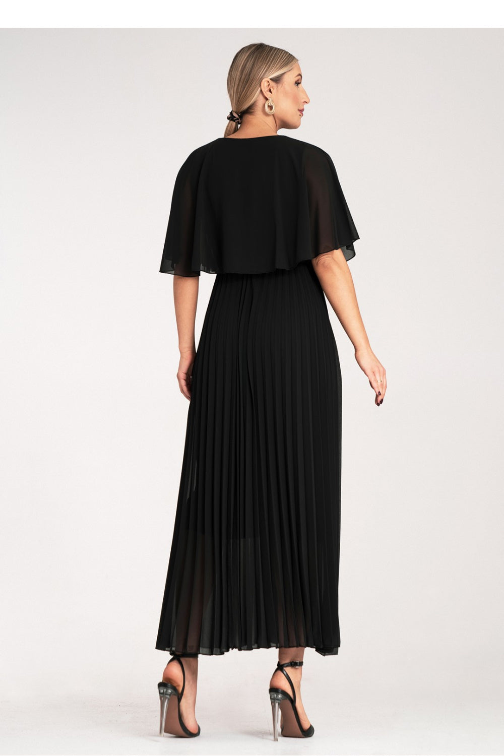 Figl Black Maxi Pleated Cocktail Dress - view 3