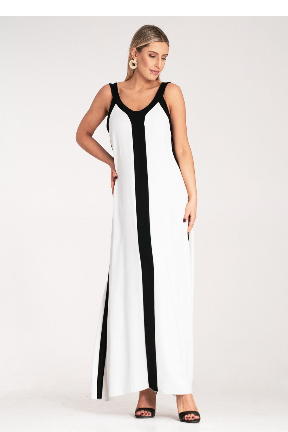 Figl White Maxi V-Neck Dress - view 4