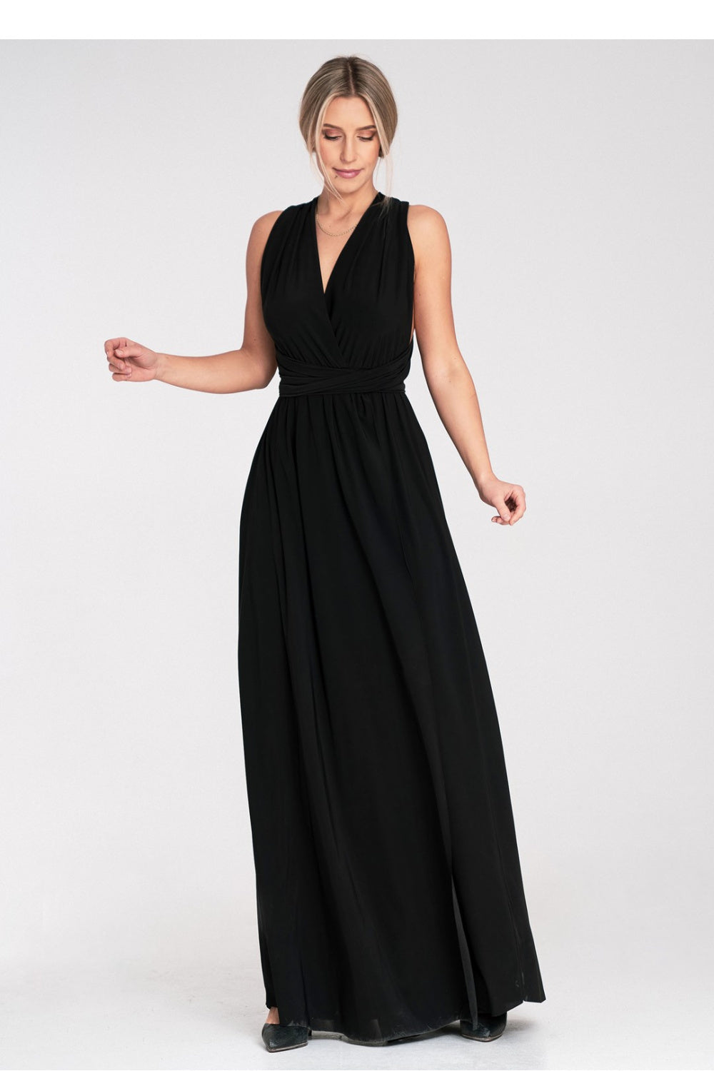 Figl Black Polyester Maxi Dress