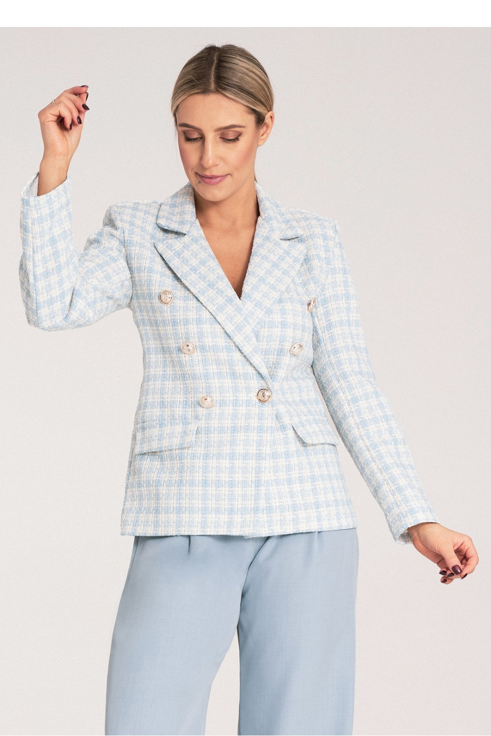 Figl Blue Collared Jacket