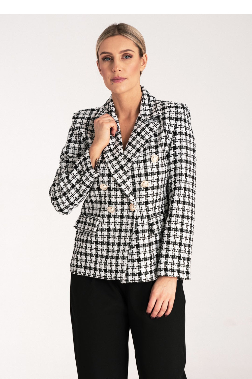 Figl Black Collared Jacket