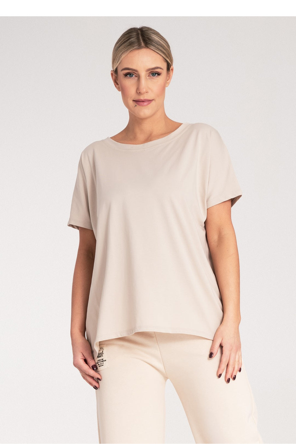 Figl Beige Short Sleeve T-Shirt