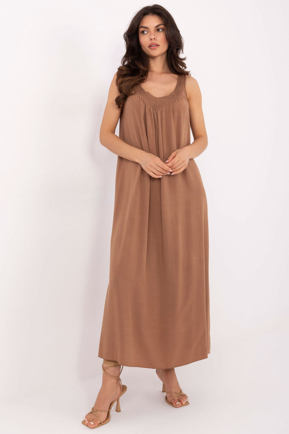 Och Bella Brown Midi Oversized Dress