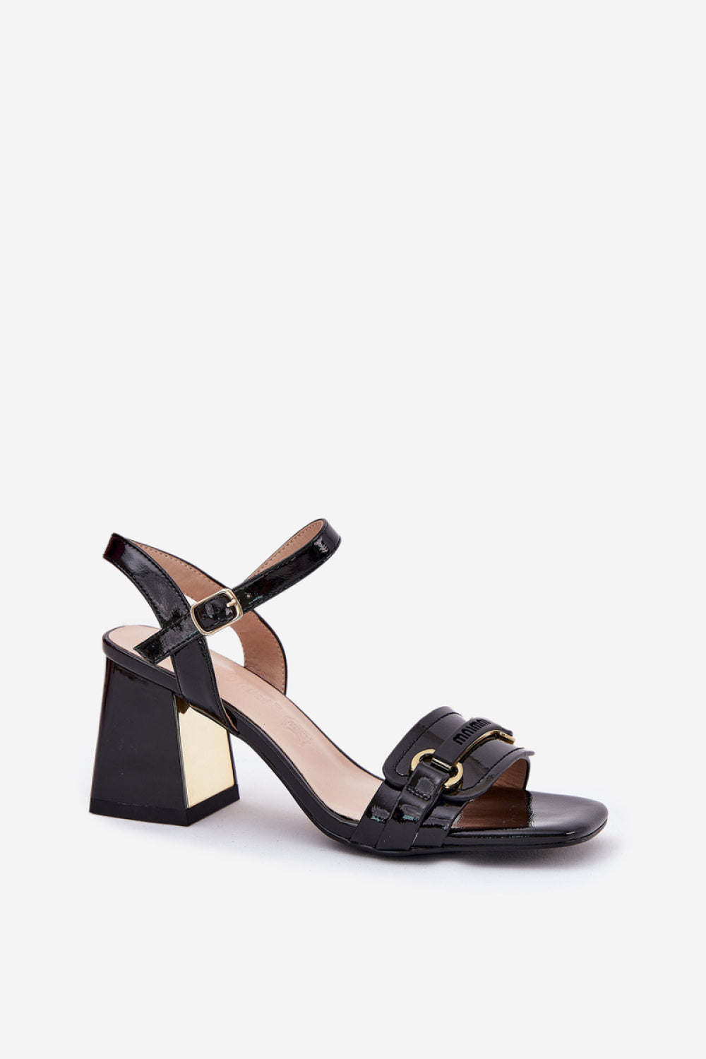 Step In Style Mevonelle Black Leather Block Heel Heeled Sandals - view 2