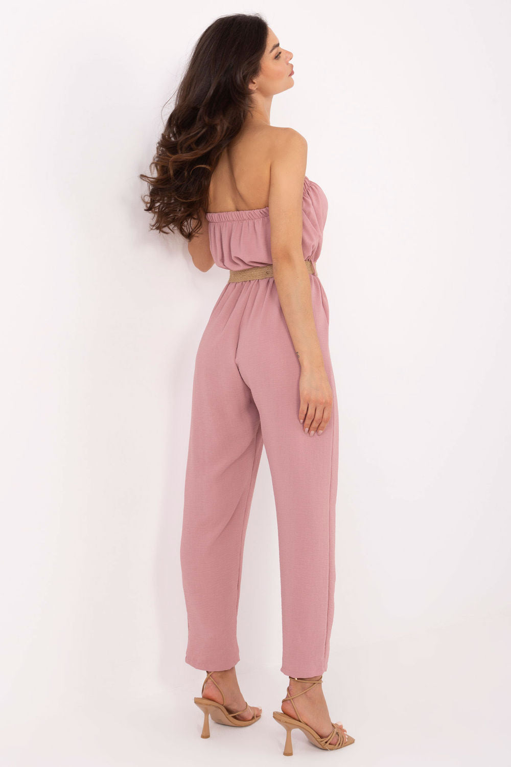 Rue Paris Dark Pink Sleeveless Jumpsuit - view 3