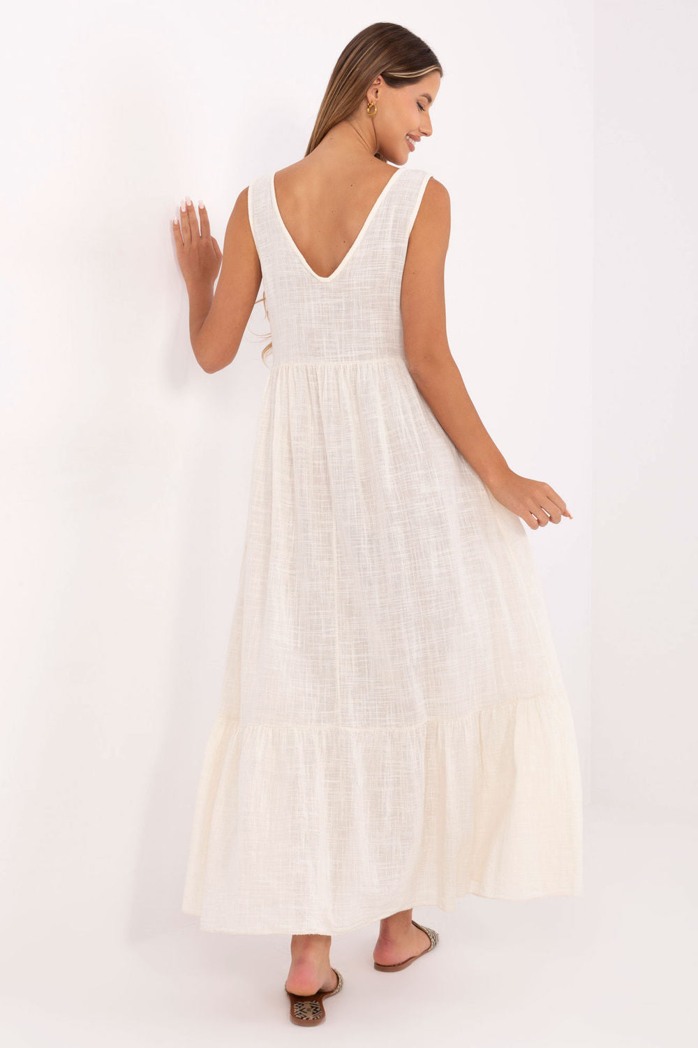 Och Bella Light Beige Flared Dress - view 3
