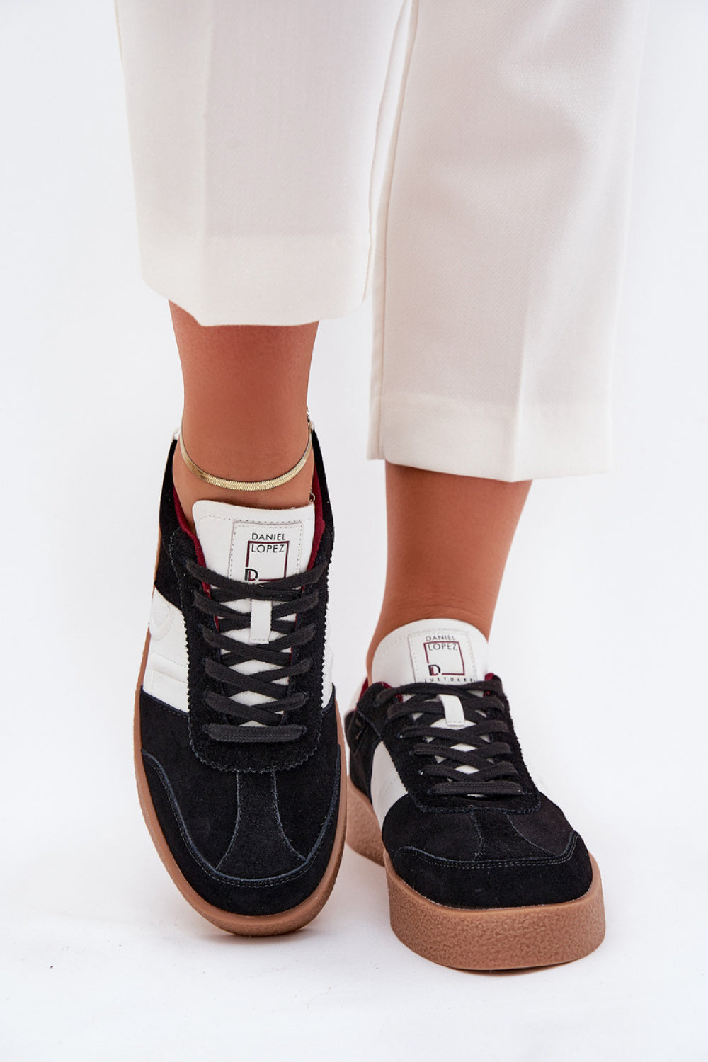 Step In Style Black Leather Trainers - view 3