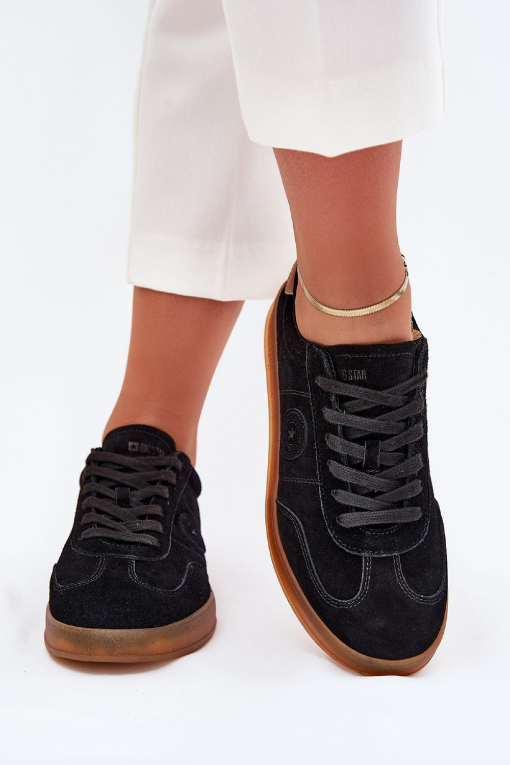 Step In Style Black Suede Trainers