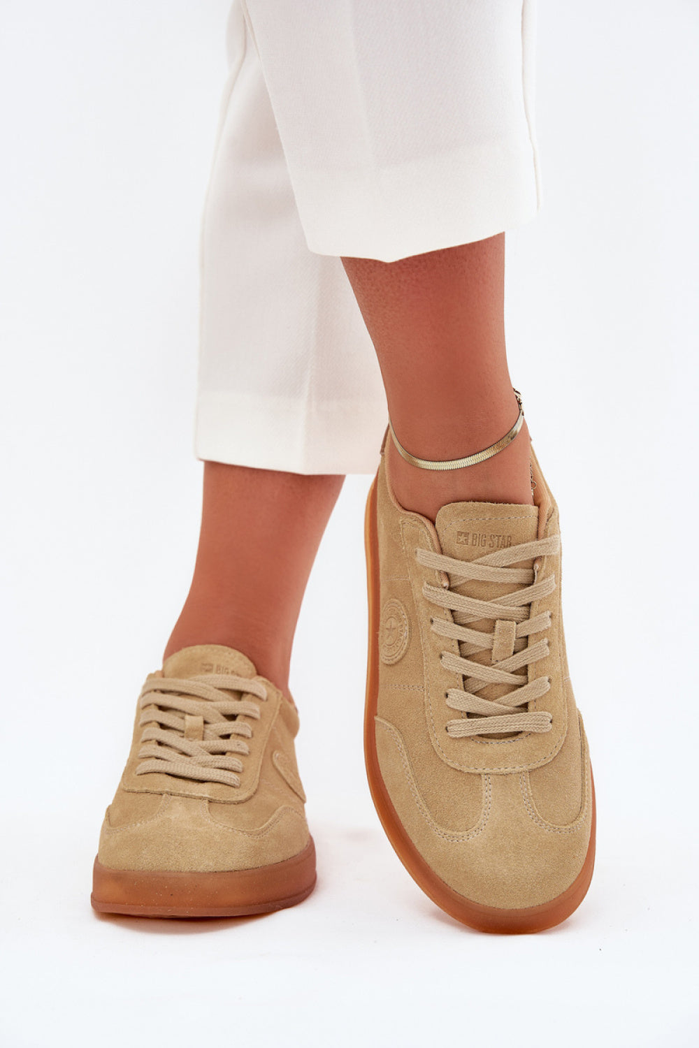 Step In Style Beige Suede Trainers