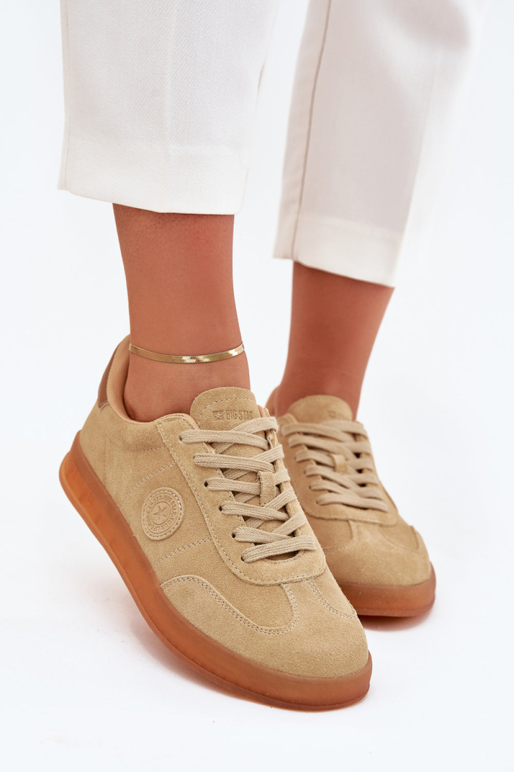 Step In Style Beige Suede Trainers - view 3