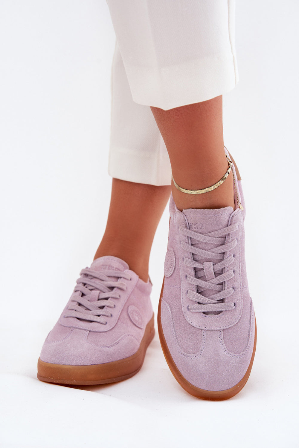 Step In Style Violet Suede Trainers