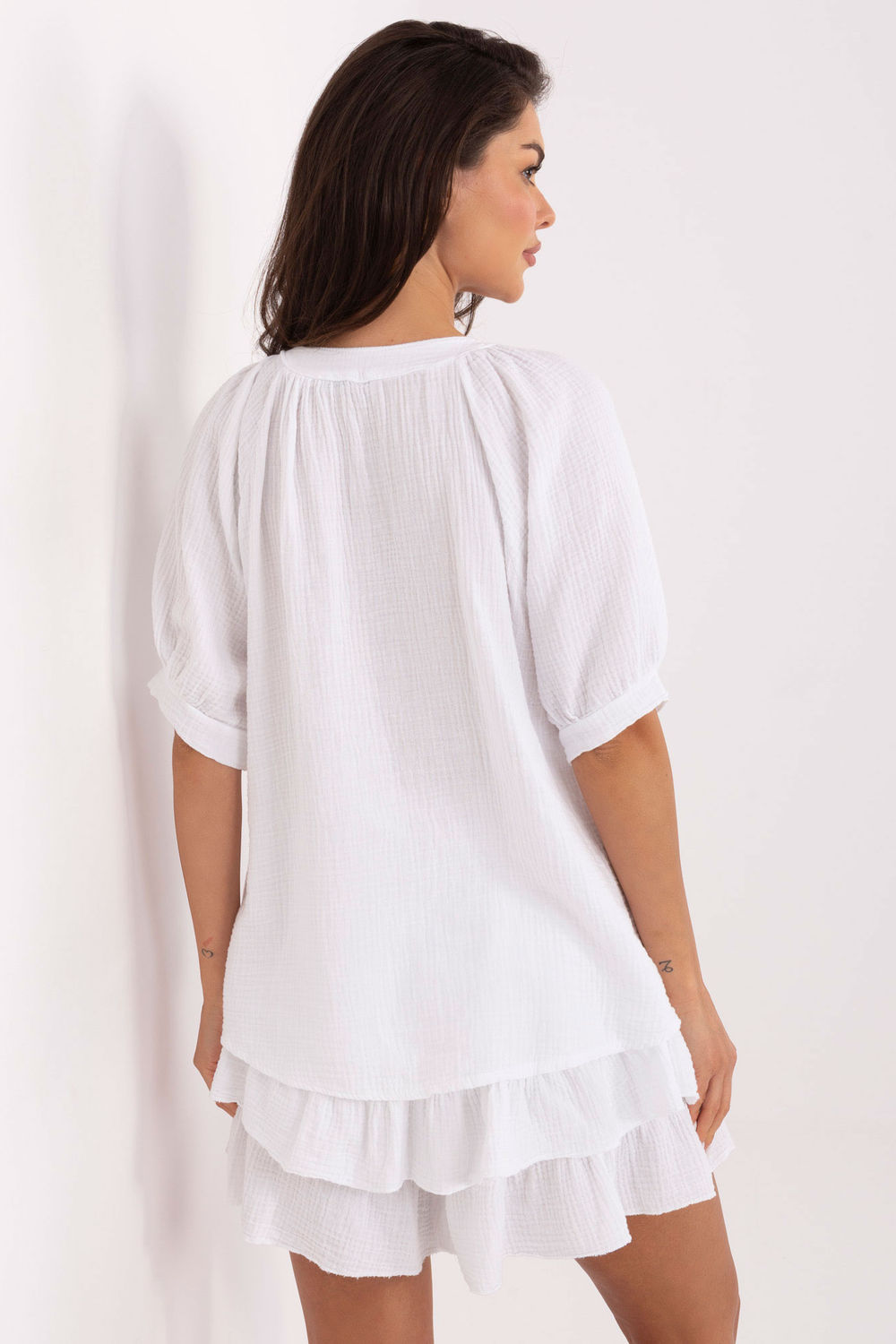 Och Bella White Wide Leg High Waisted Co-Ord Set - view 3