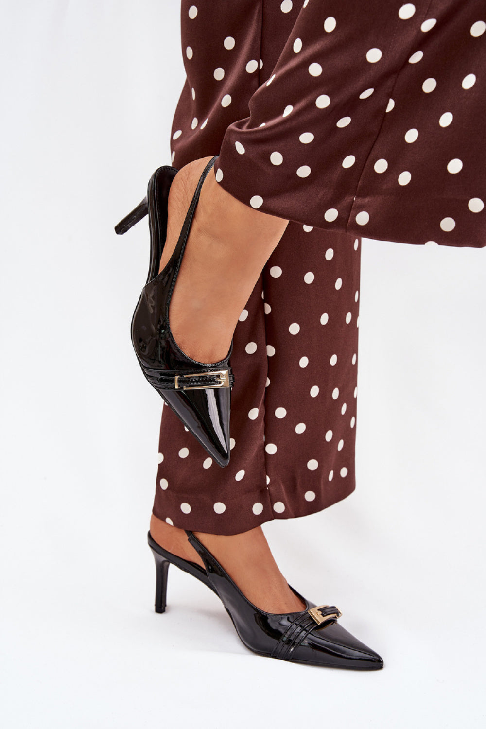 Step In Style Vivae Black Faux Leather Stiletto High Heels