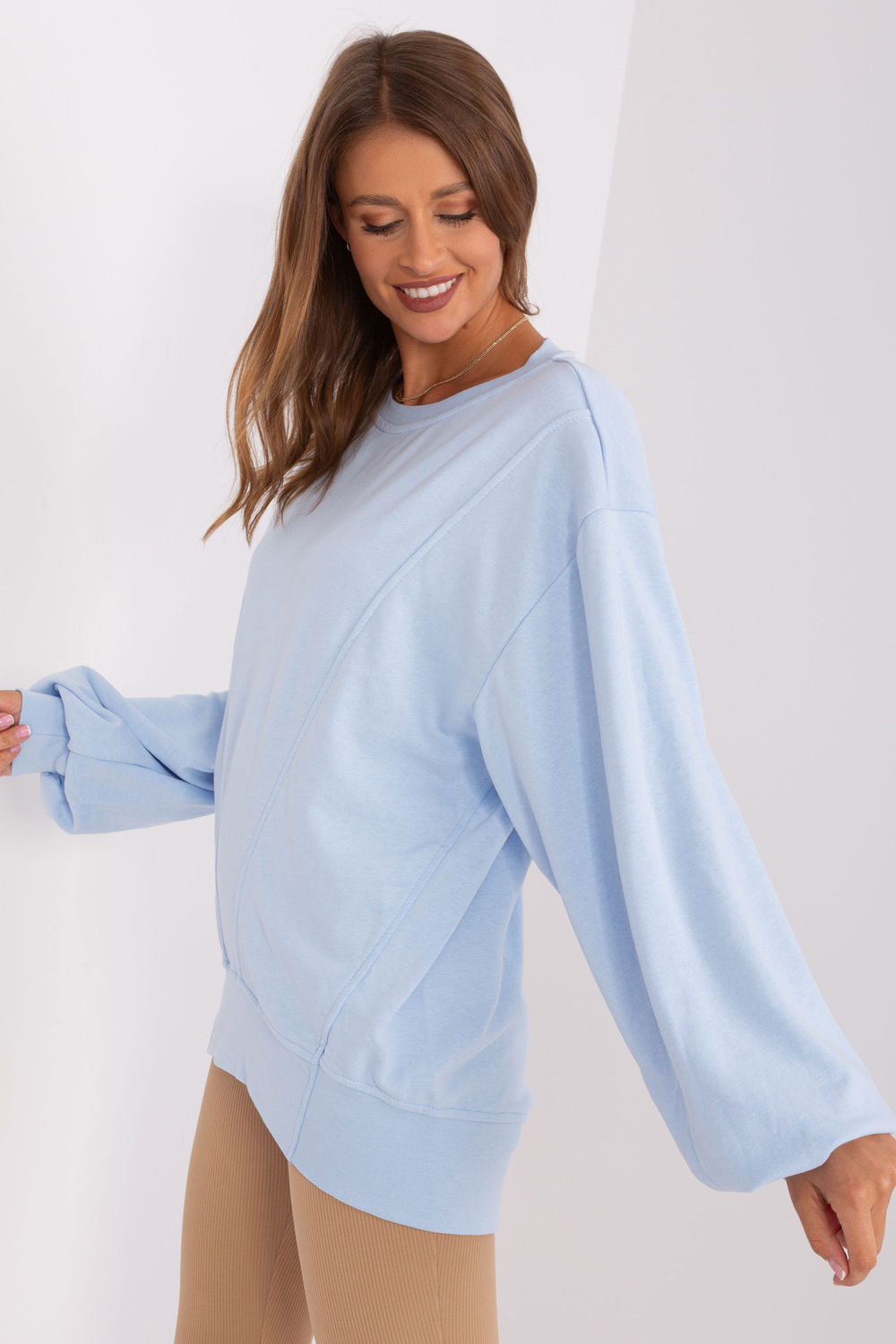 Ex Moda Light Blue Oversized Cotton Sweatshirt - view 3
