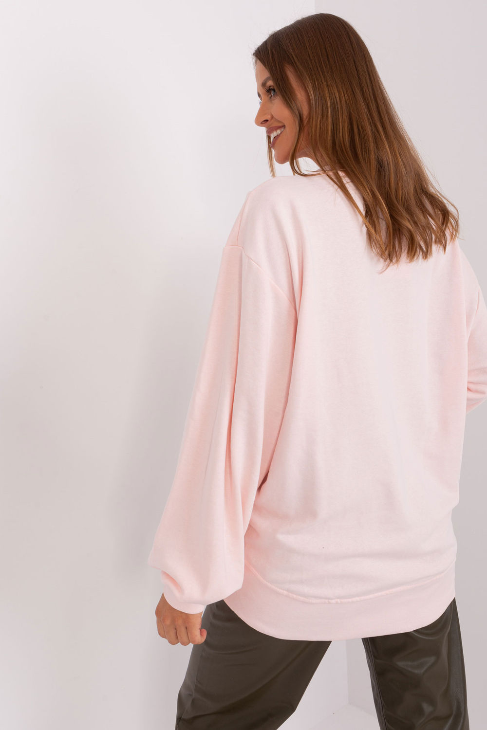 Ex Moda Light Pink Oversized Cotton Sweatshirt - view 3
