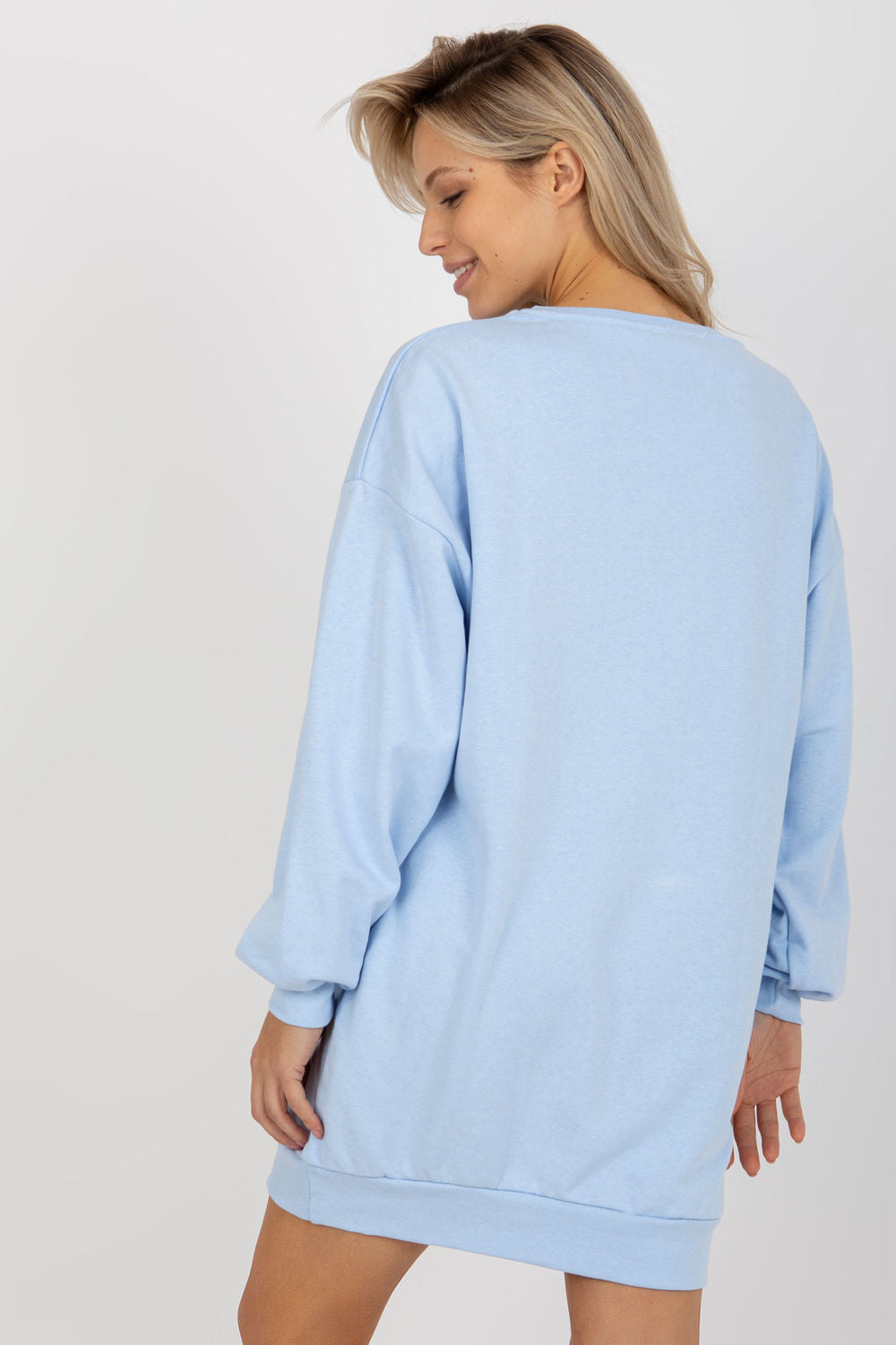 Ex Moda Light Blue Long Sleeve Cotton Sweatshirt - view 2