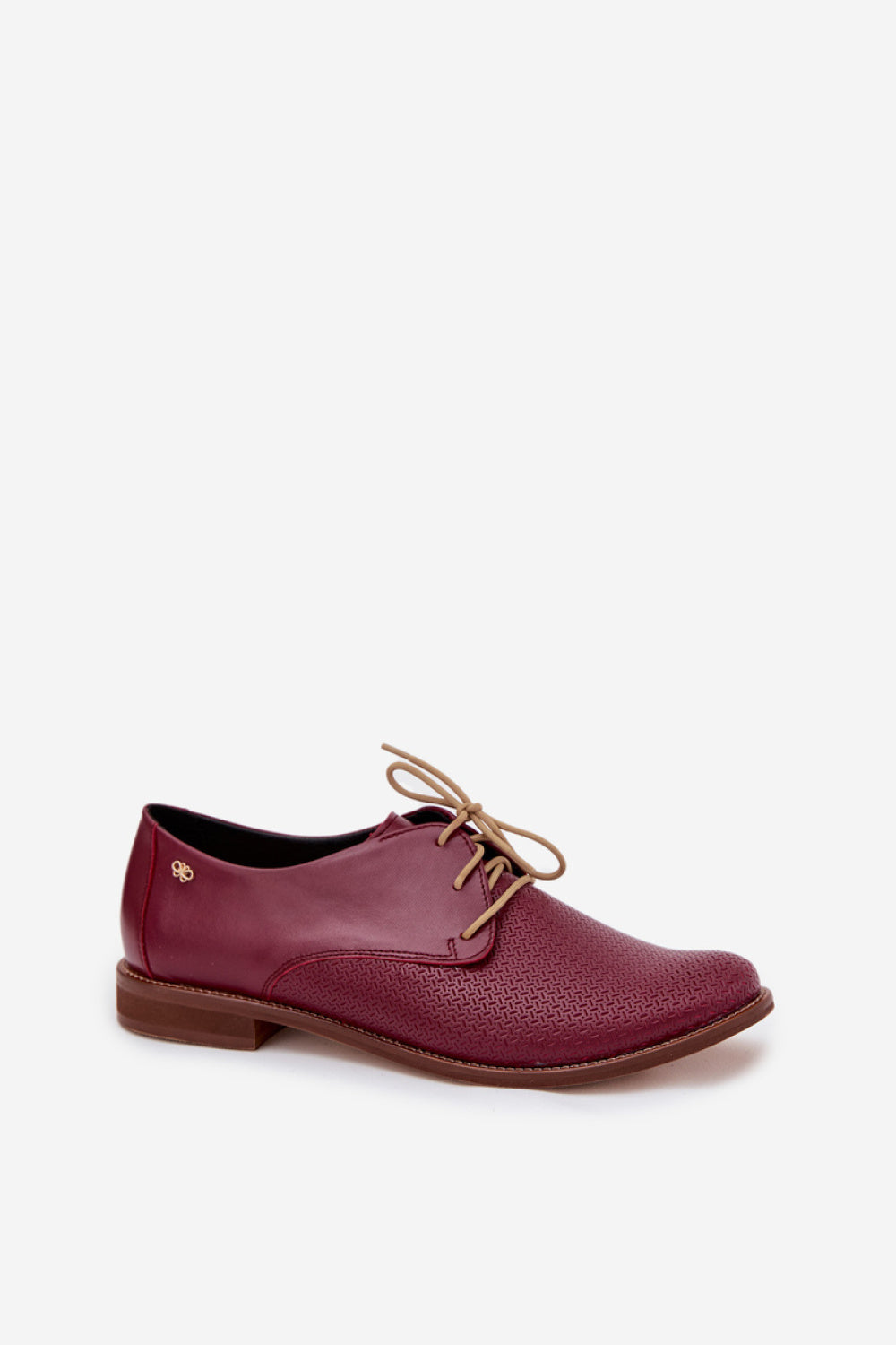 Step In Style Zazoo Burgundy Leather Flat Shoes - view 2
