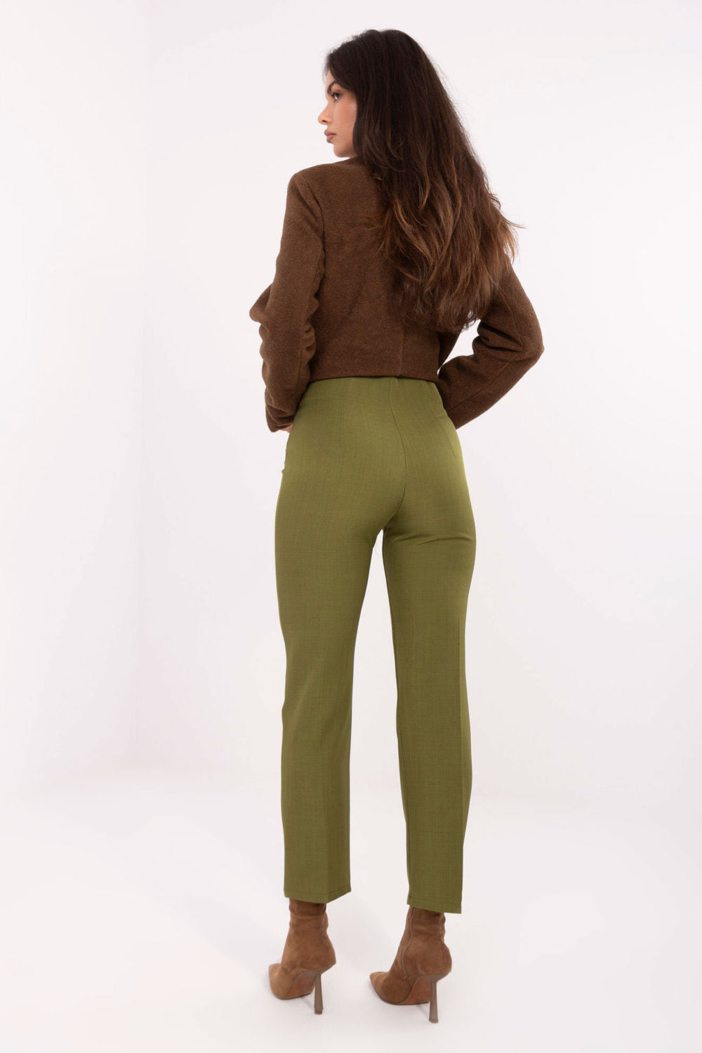 Rue Paris Olive High Waisted Trousers - view 3
