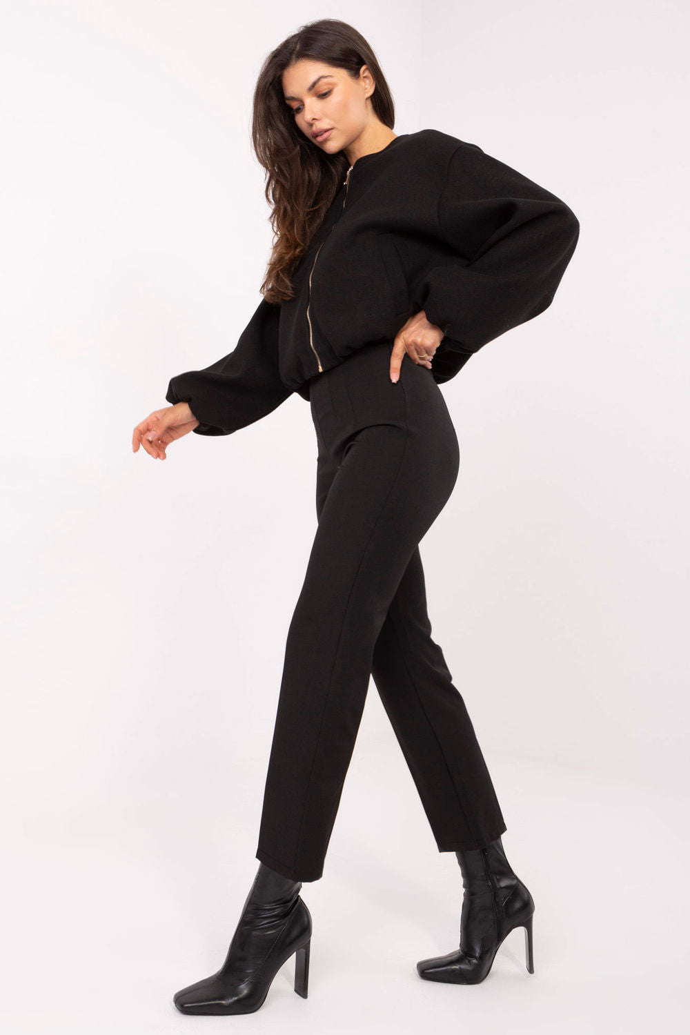 Rue Paris Black High Waisted Trousers - view 2