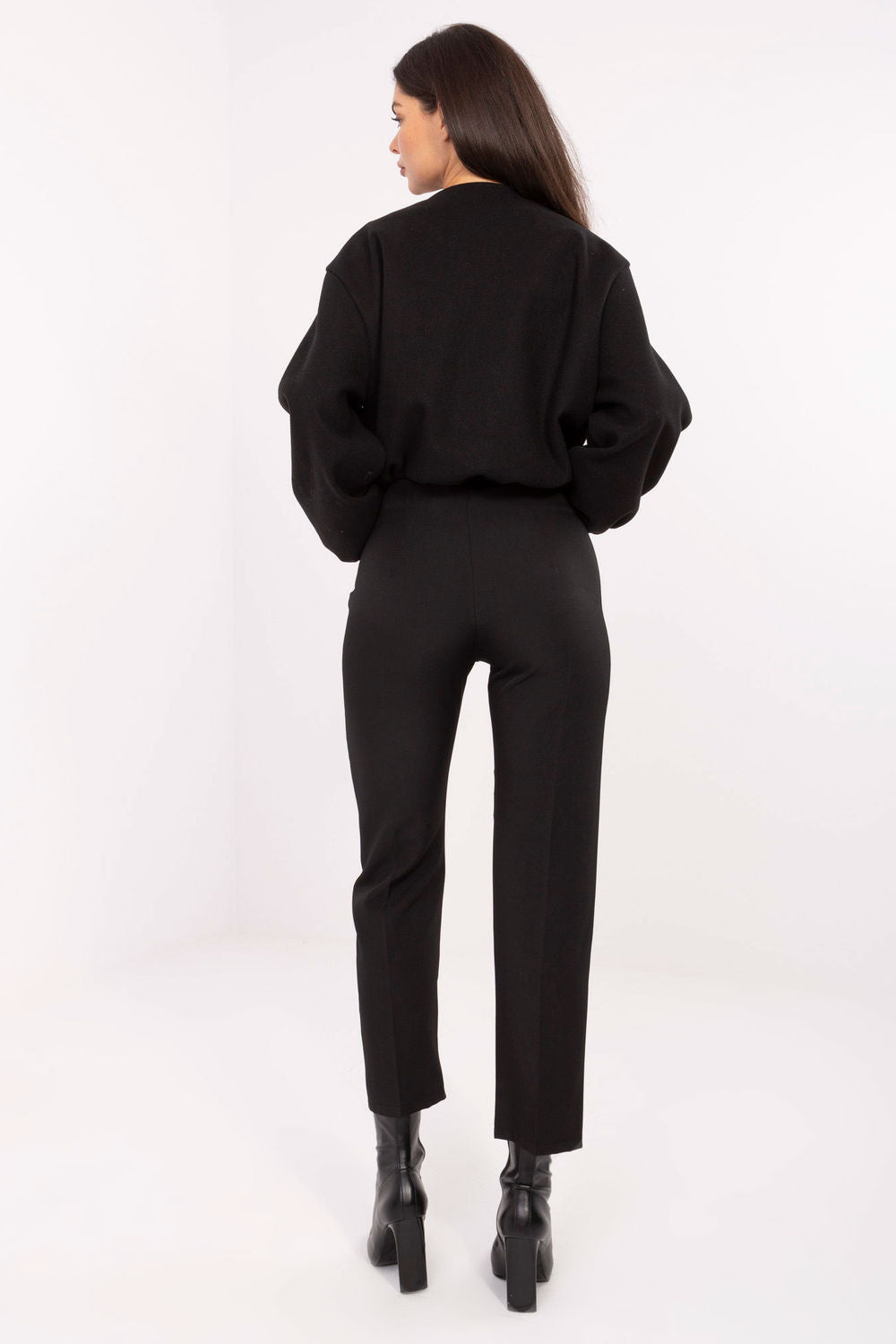 Rue Paris Black High Waisted Trousers - view 3