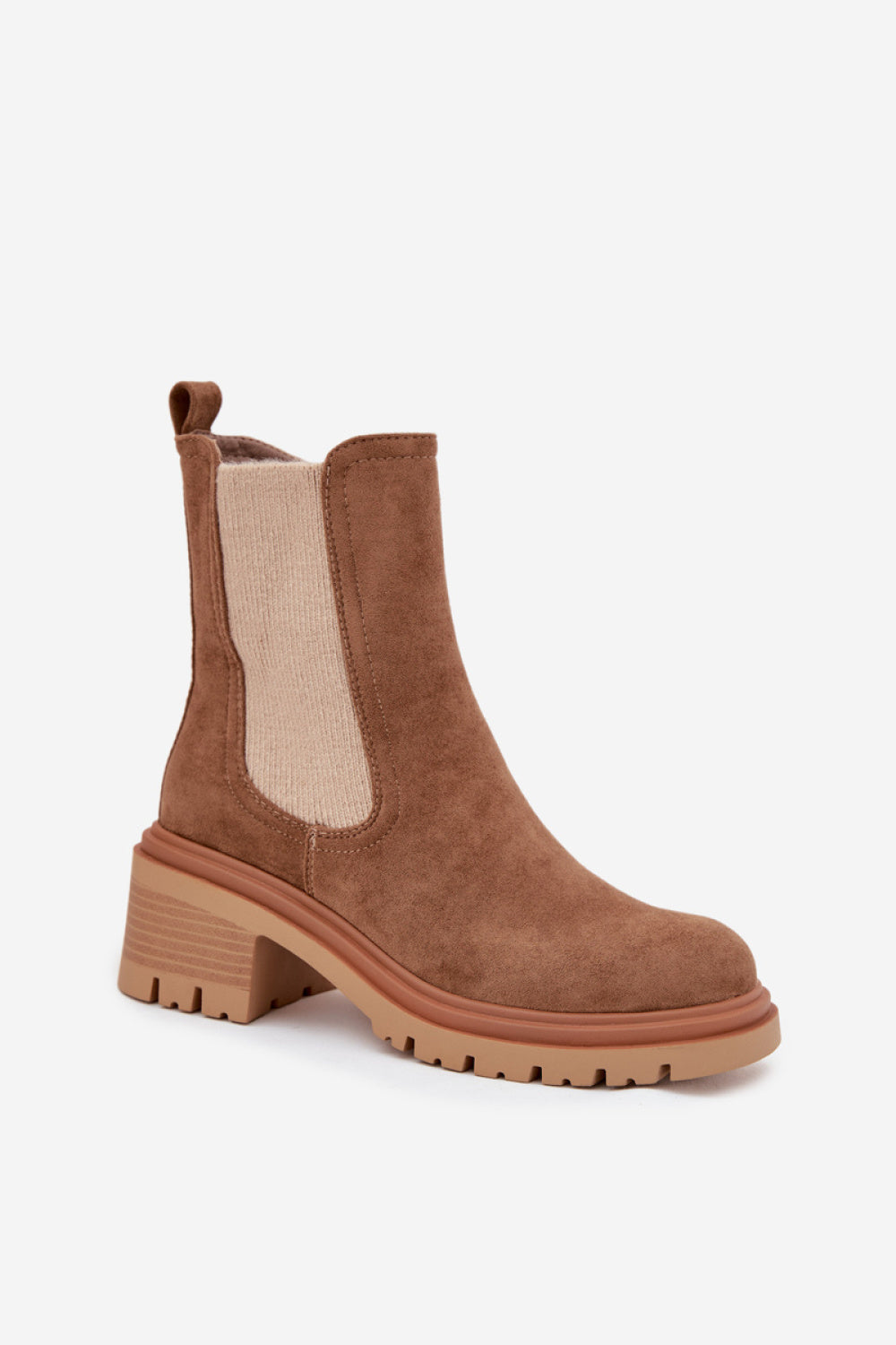 Step In Style Zoralia Dark Beige Faux Suede Block Heel Jodhpur Boots - view 2