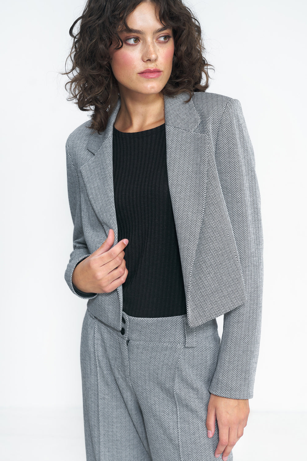 Nife Black High Waisted Jacket - view 4