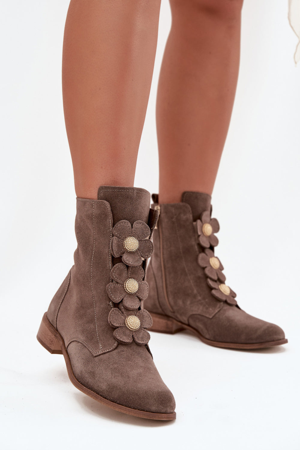 Step In Style Zazoo Dark Beige Suede Boots