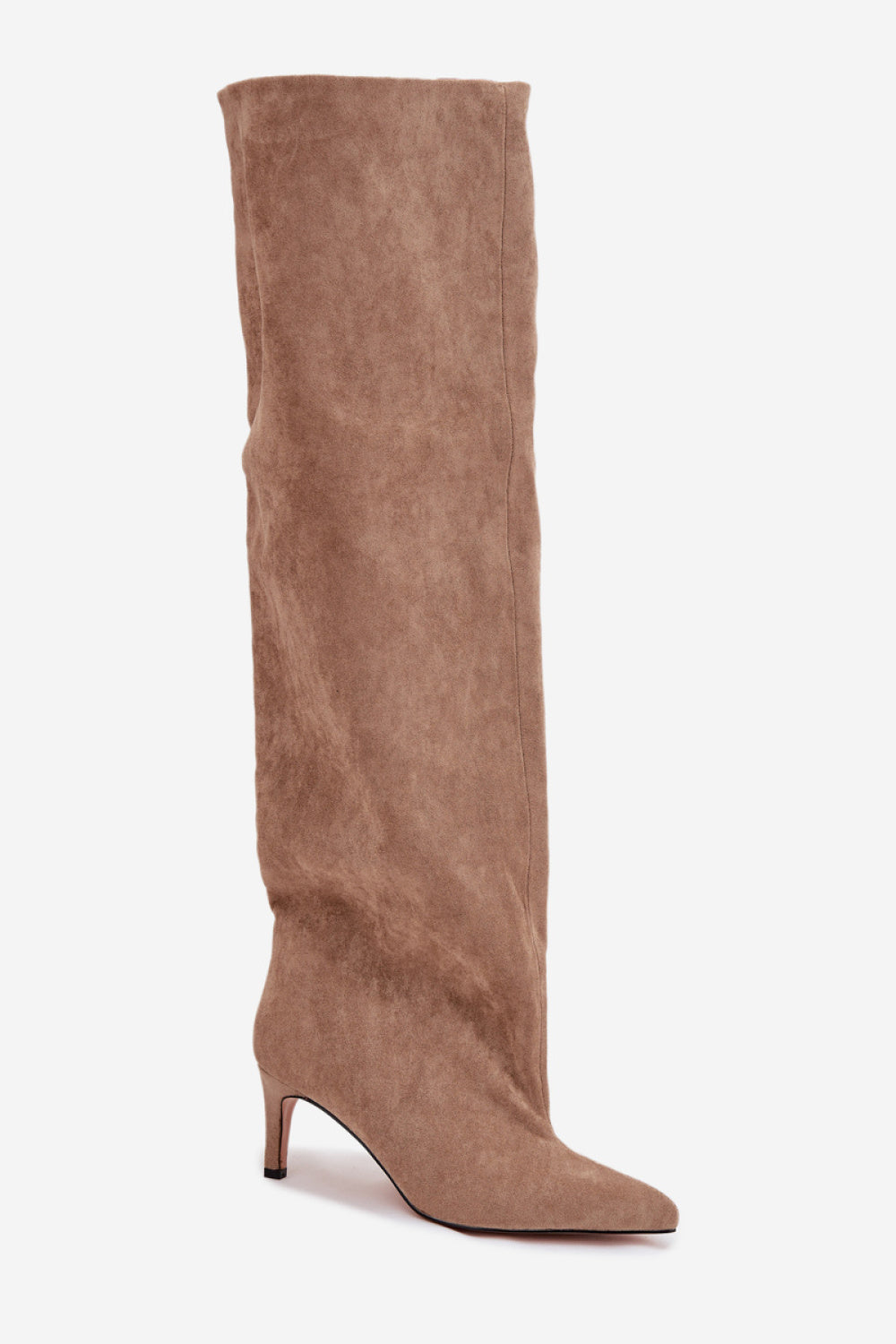 Step In Style Mavilla Beige Suede Heeled Ankle Boots - view 2