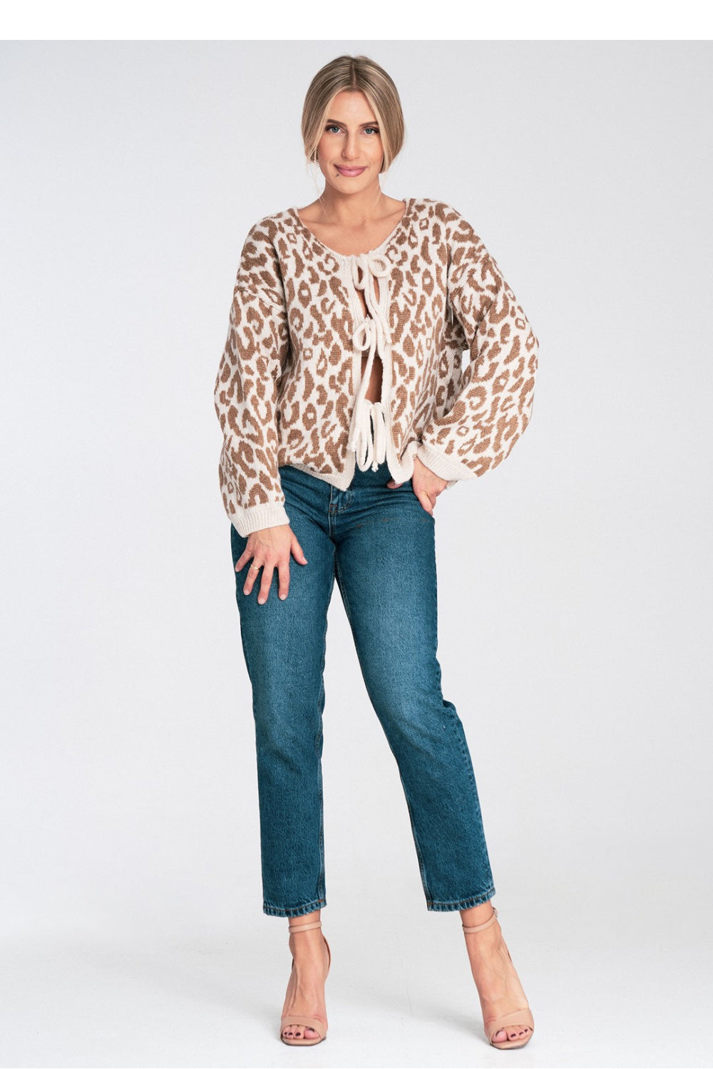 Figl Beige Acrylic Cardigan - view 2