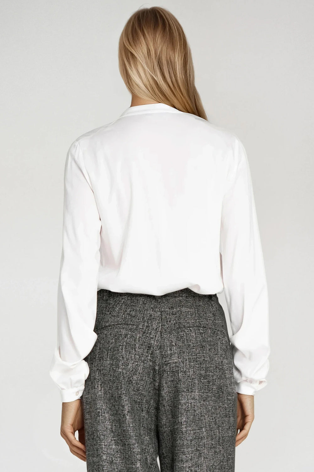 Nife Ecru Pleated Long Sleeve Top - view 3