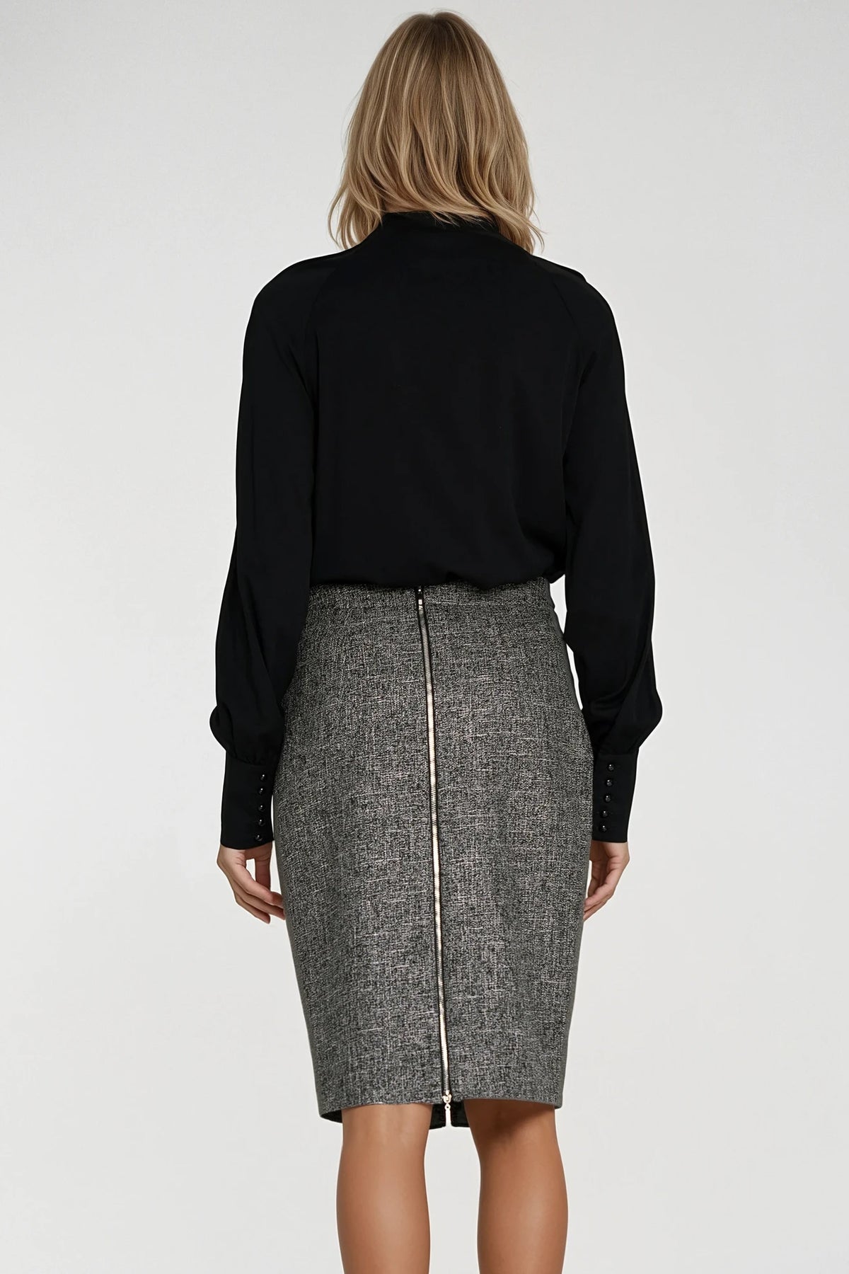 Nife Black Long Sleeve Blouse - view 4