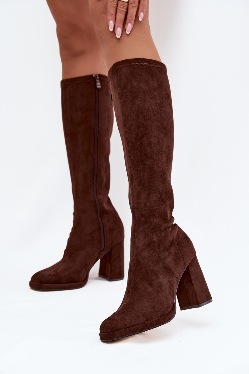 Step In Style Brivana Brown Faux Suede Heeled Ankle Boots