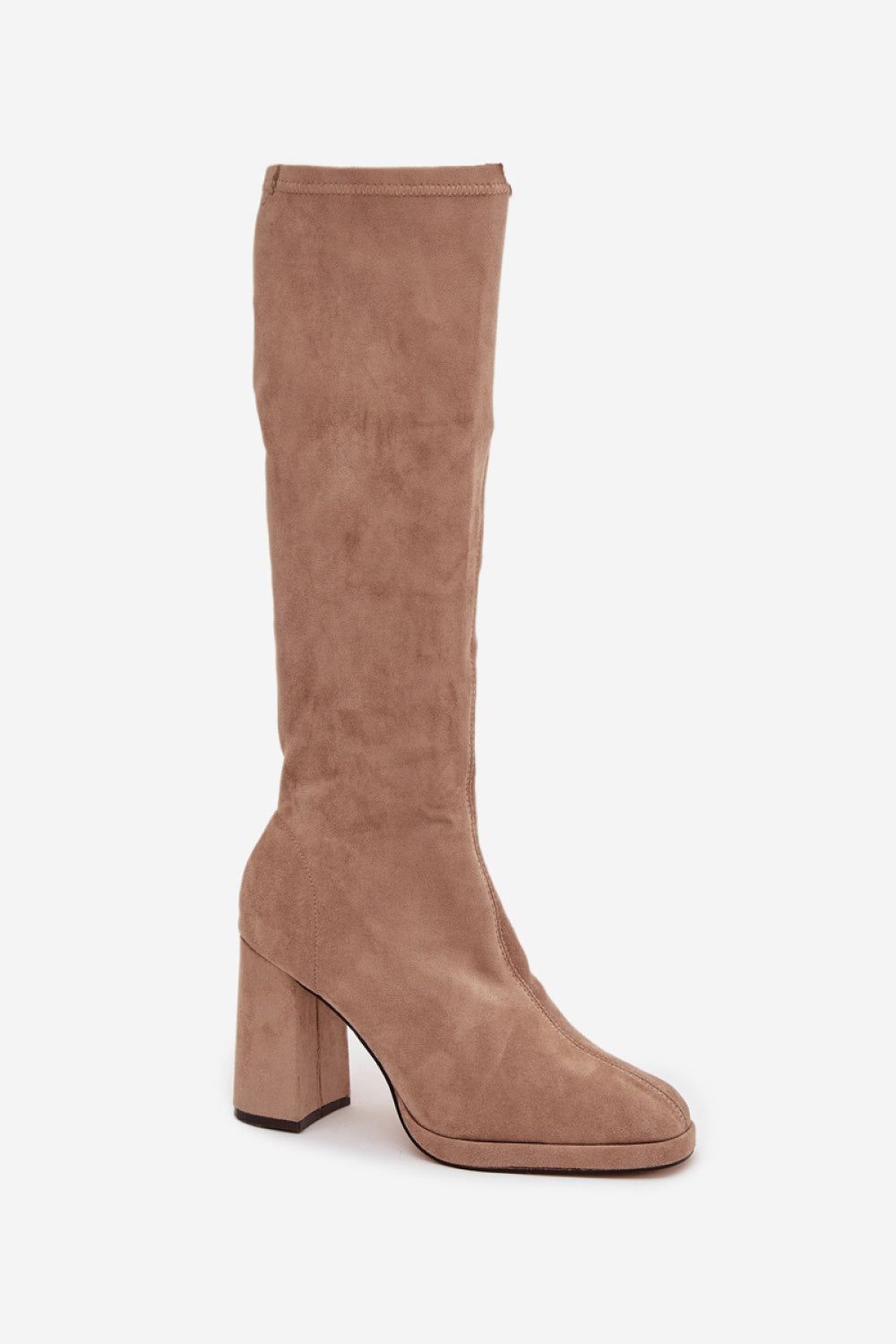 Step In Style Brivana Beige Faux Suede Heeled Ankle Boots - view 2