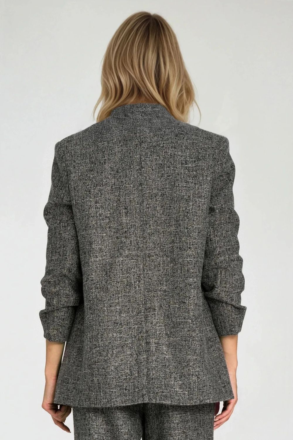 Nife Black Marl Pleated Jacket - view 4