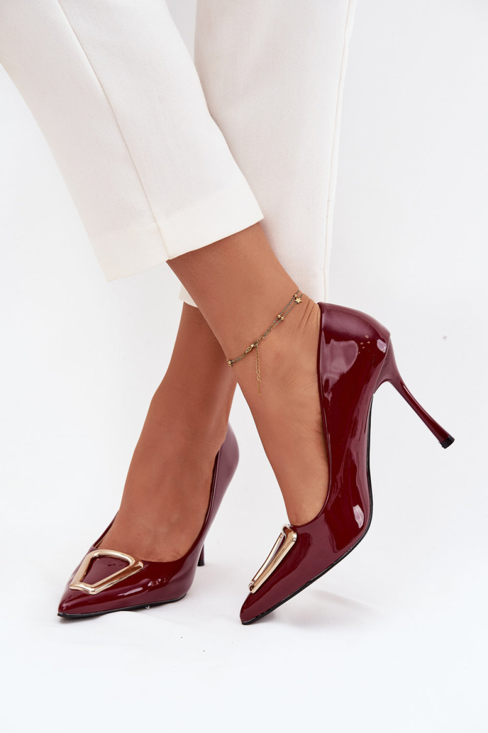 Step In Style Paivelle Burgundy Faux Leather High Heels - view 3