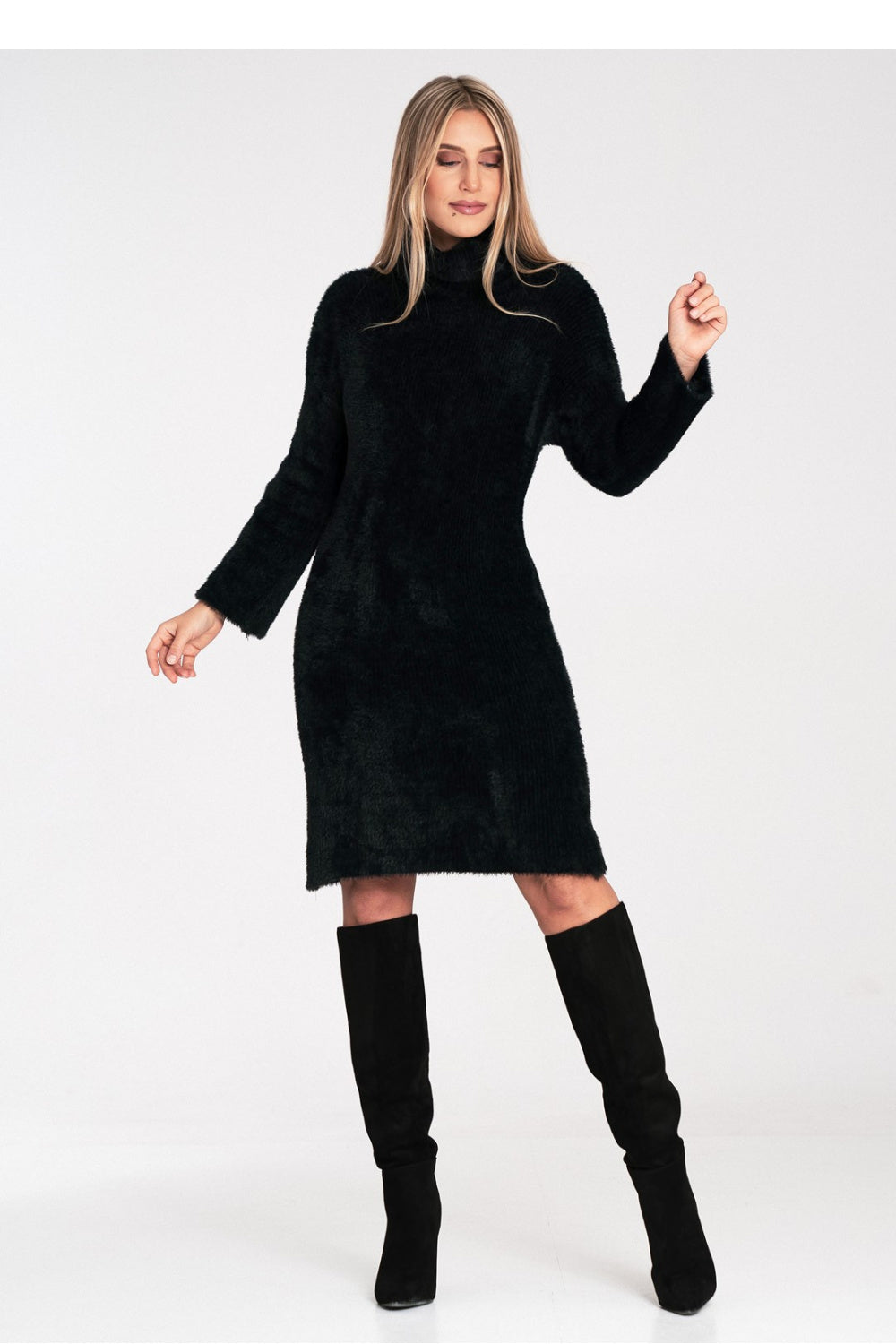 Figl Black Nylon Flared Dress - view 4