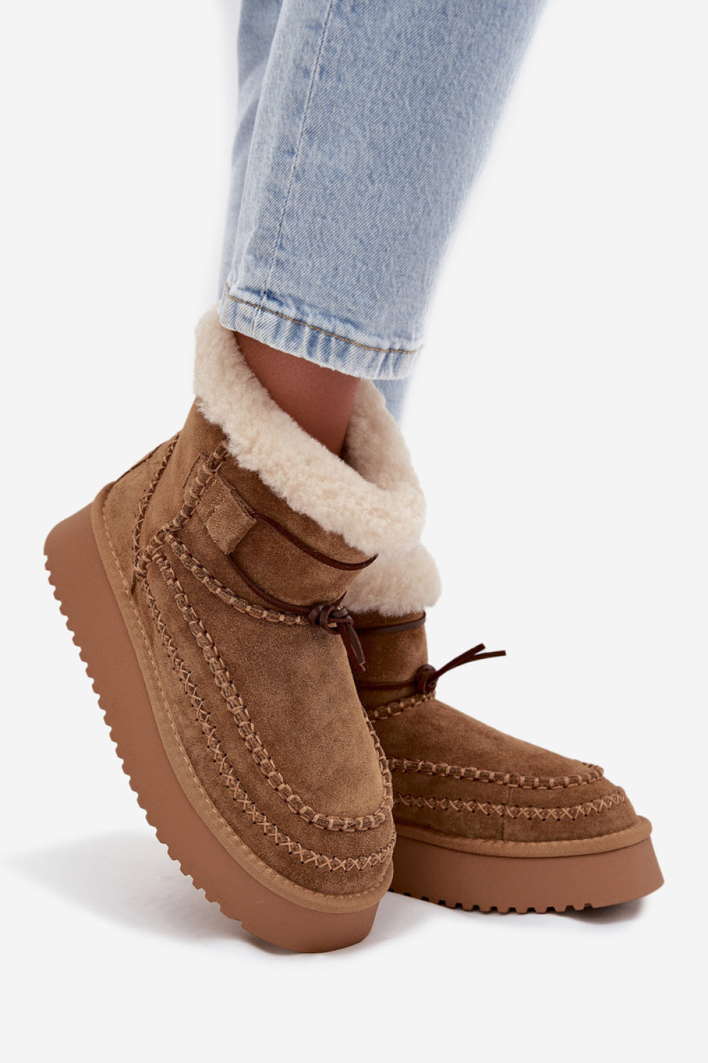 Step In Style Camel Suede Platform Snow Boots - view 3