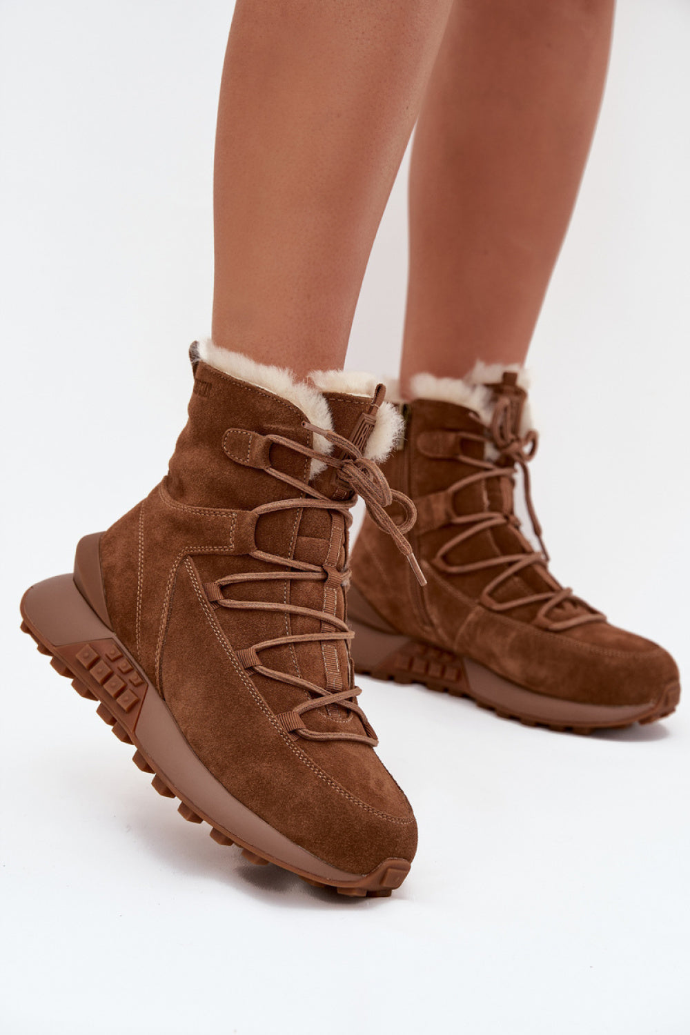 Step In Style Brown Suede Platform Snow Boots
