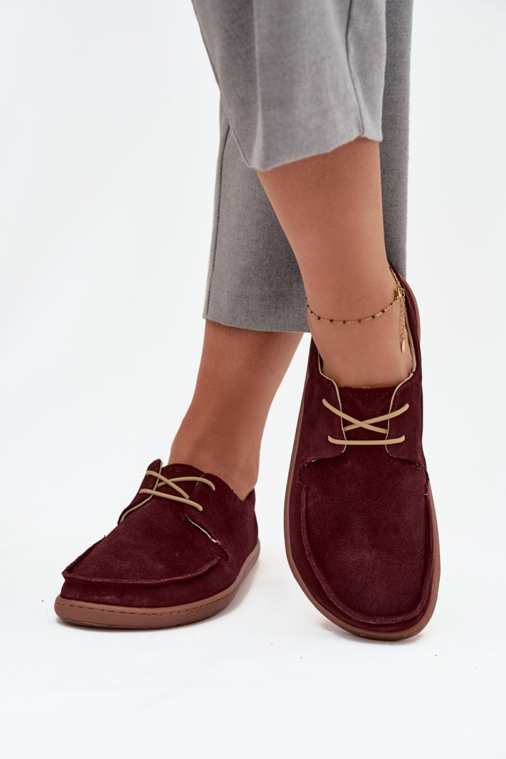 Step In Style Zazoo Burgundy Suede Barefoot Shoes - view 3