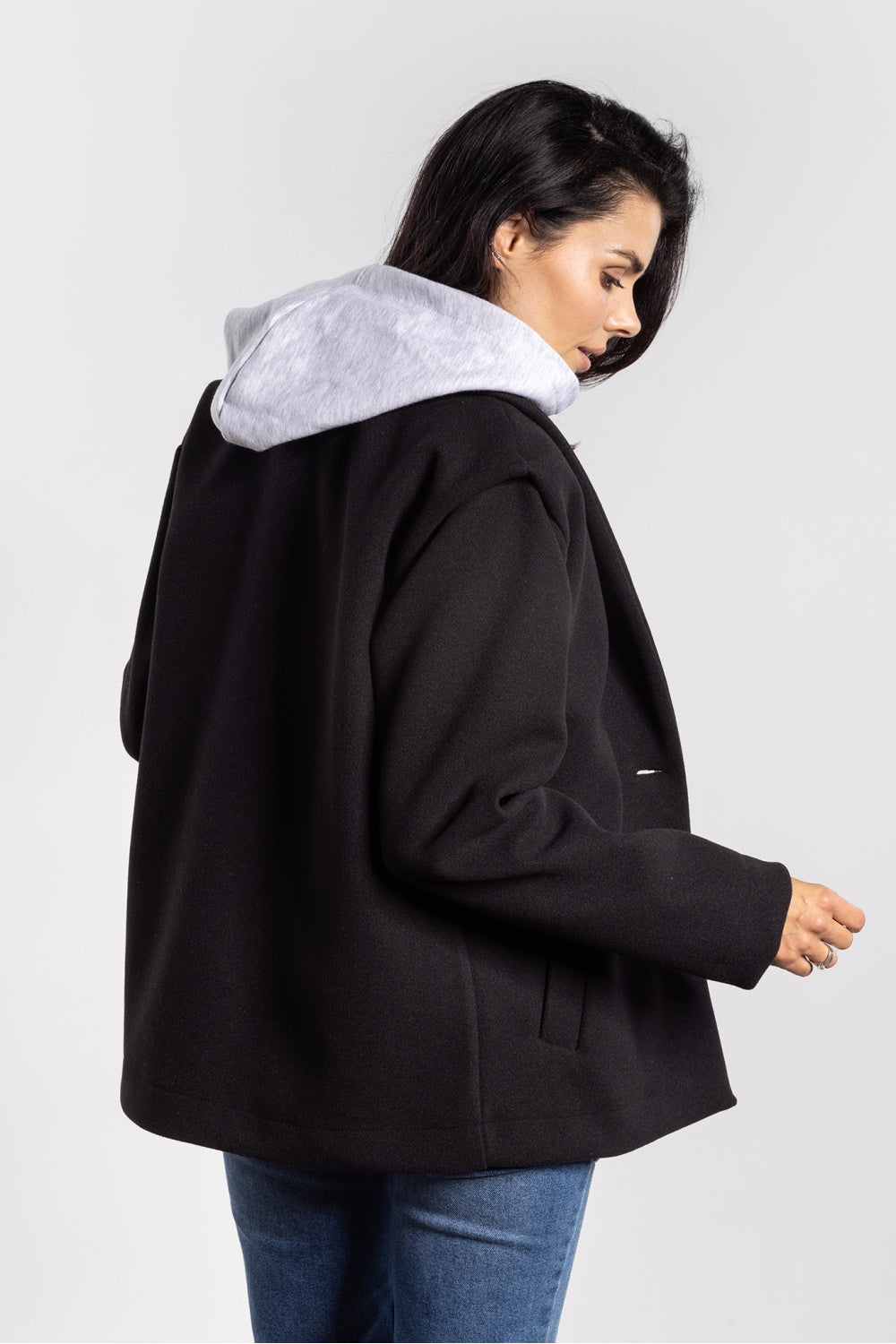 Awama Black Collared Jacket - view 3