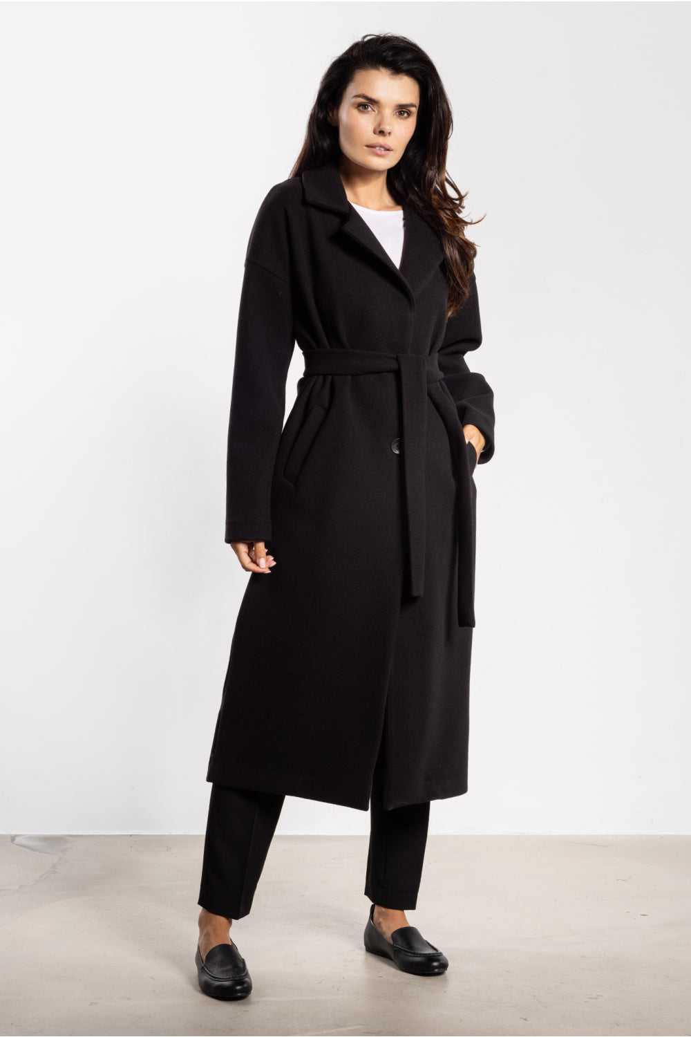 Awama Black Midi Coat