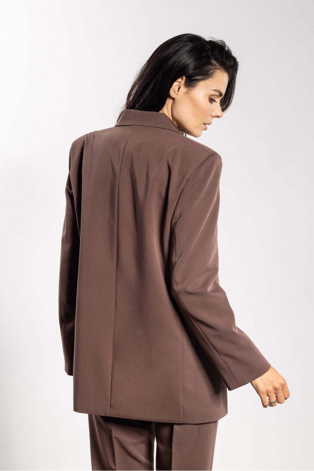 Awama Chocolate Loose Fit Jacket - view 3