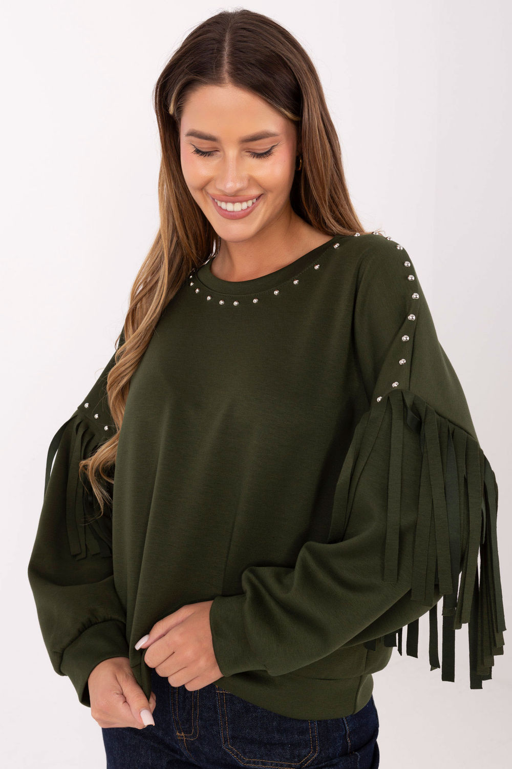 Rue Paris Khaki Long Sleeve Sweatshirt